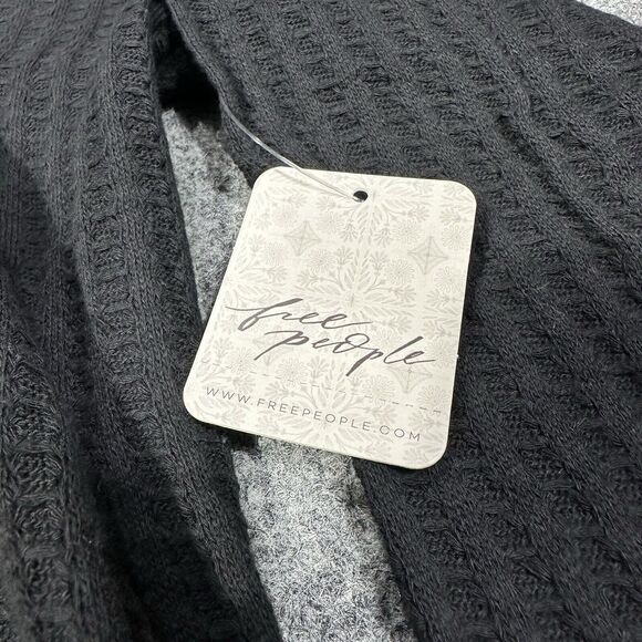 Free People Womens Juicy Medium Black Long Sleeve Cowl Split Back NWT MSRP $88 - Picture 6 of 8